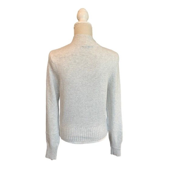 New! American Eagle Smiley  Mockneck Sweater gray Marled Blue Red Logo Women's M - Picture 5 of 15